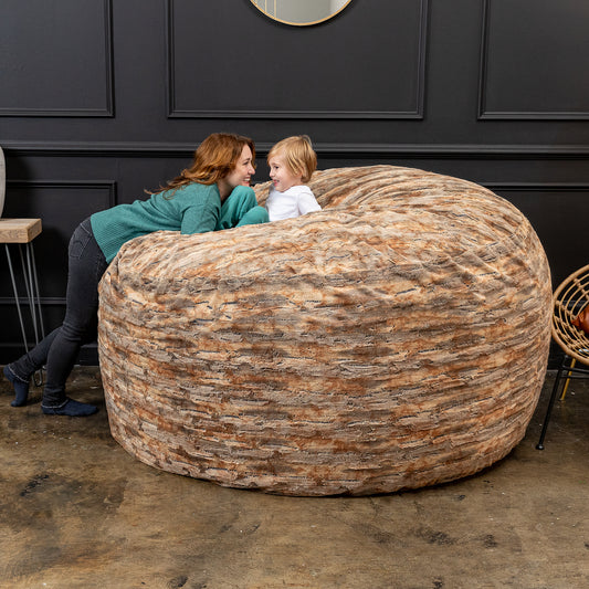 Luxe Faux Fur Giant Bean Bag Chair