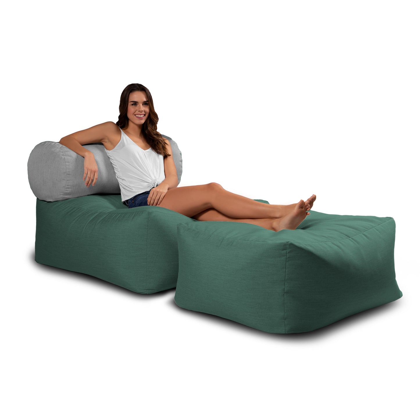 Tybee Large Outdoor Lounge w/ Bolster & Ottoman