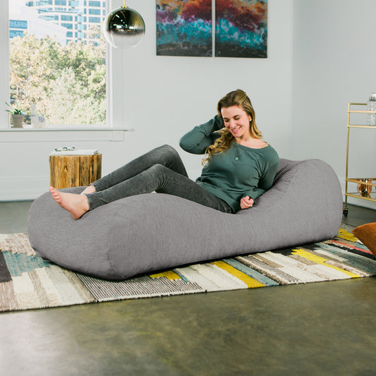 Premium Chenille Foam Bean Bag Chaise Lounger