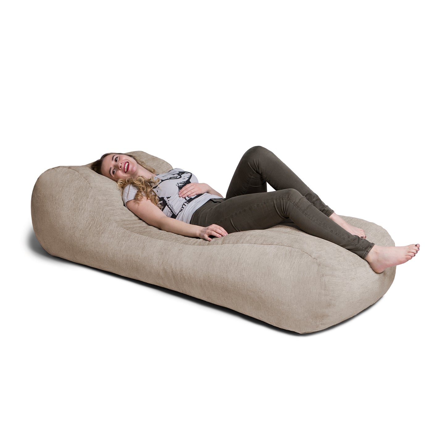 Premium Chenille Foam Bean Bag Chaise Lounger