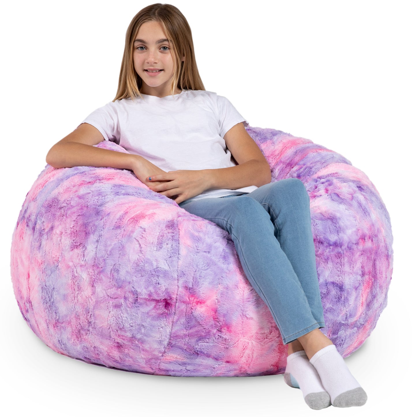 Kids Faux Fur Bean Bag Chair