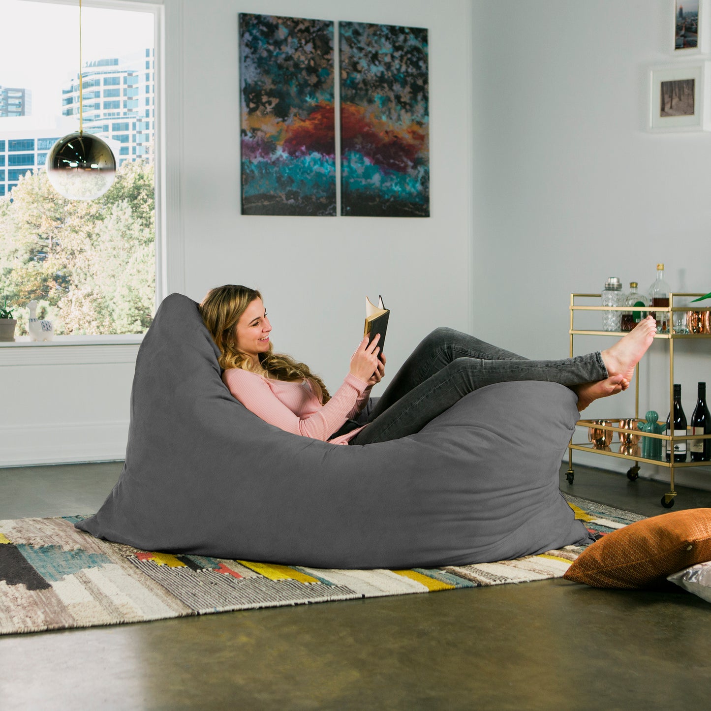 Huge Bean Bag Floor Pillow Lounger