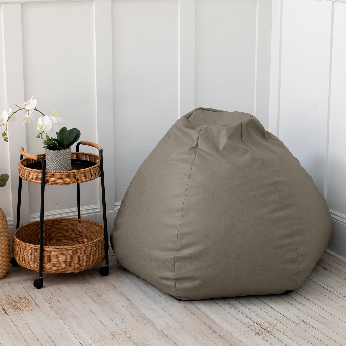 Faux Leather Foam Bean Bag Chair