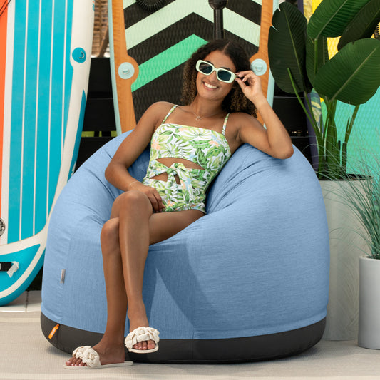 Sunbrella Palmetto Large Round Outdoor Bean Bag Club Chair