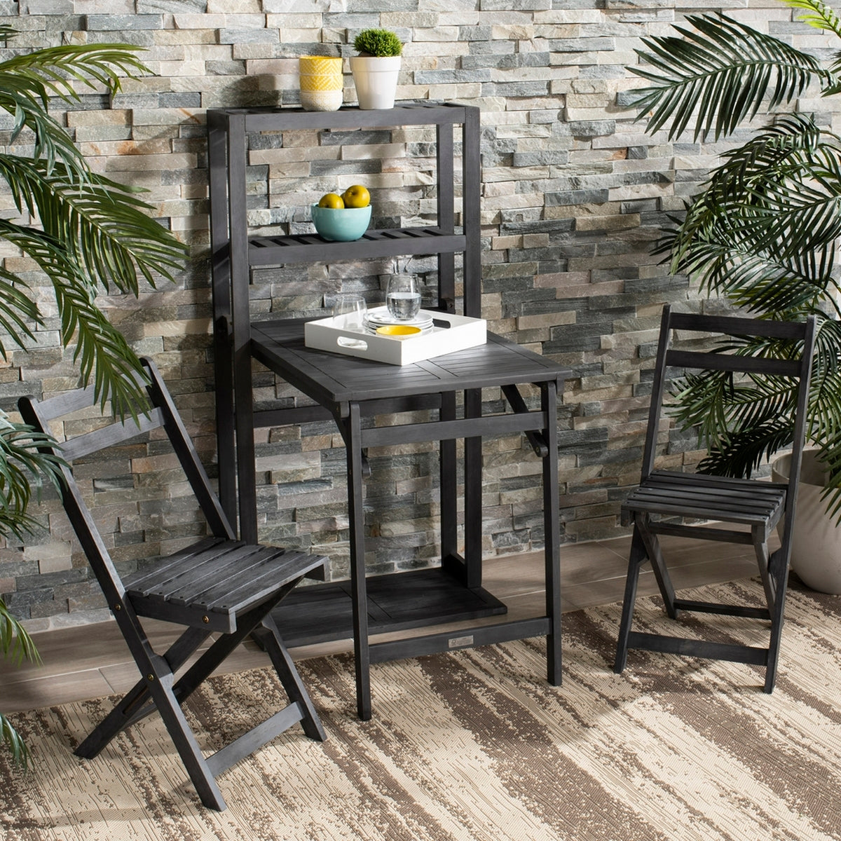 Griffen 3-Piece Balcony Dining Cabinet Set – Acacia Wood