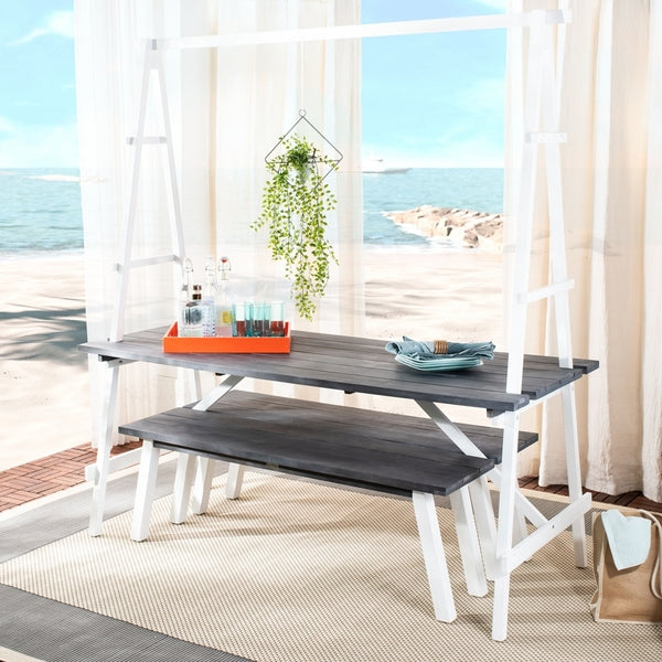 Willamy 3-Piece Outdoor Dining Set – Acacia Wood Table with Two Benches