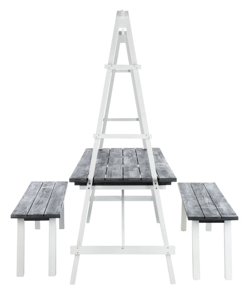 Willamy 3-Piece Outdoor Dining Set – Acacia Wood Table with Two Benches