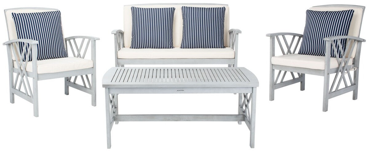 Fontana 4 Piece Outdoor Living Set – Acacia Wood with All-Weather Cushions