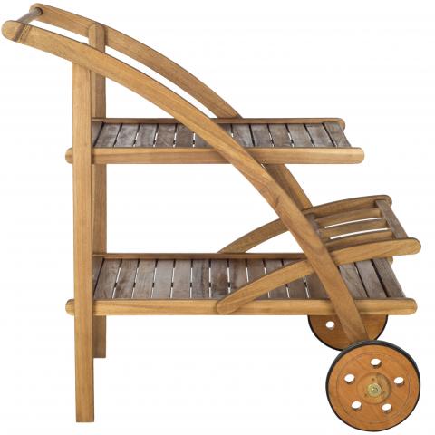 Lodi Outdoor Acacia Wood Tea Cart – Portable Serving Trolley
