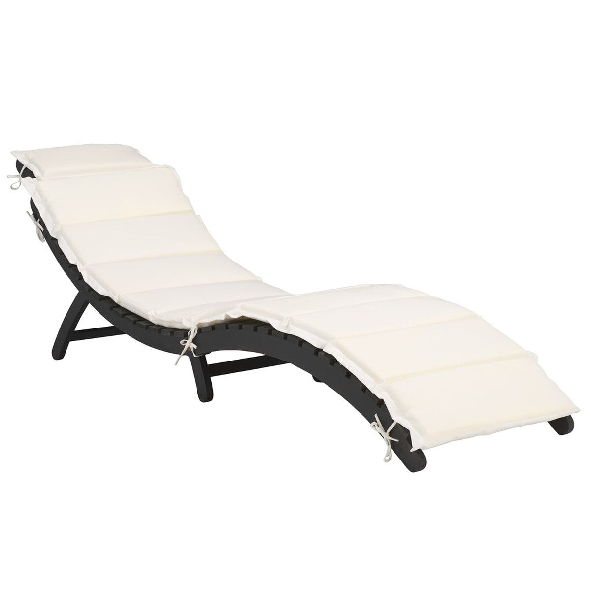 Pacifica 3 Piece Lounge Set – Acacia Wood Outdoor Chaise and Side Table