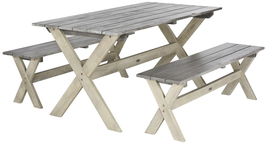 Marina 3-Piece Outdoor Dining Set – Foldable Table with Matching Benches