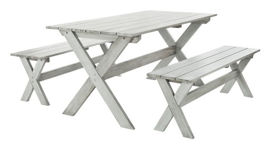 Marina 3-Piece Outdoor Dining Set – Foldable Table with Matching Benches