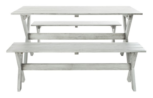 Marina 3-Piece Outdoor Dining Set – Foldable Table with Matching Benches