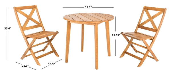 Barley Flower Shelf 3 Piece Bistro Set