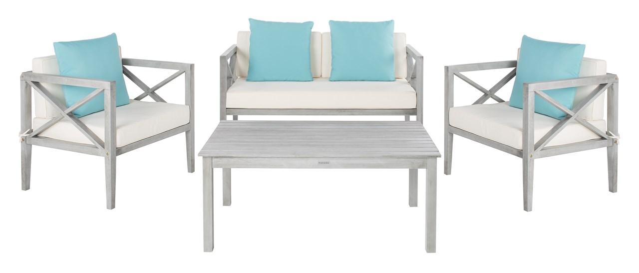 Nunzio 4 Piece Outdoor Living Set with Accent Pillows