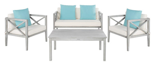 Nunzio 4 Piece Outdoor Living Set with Accent Pillows