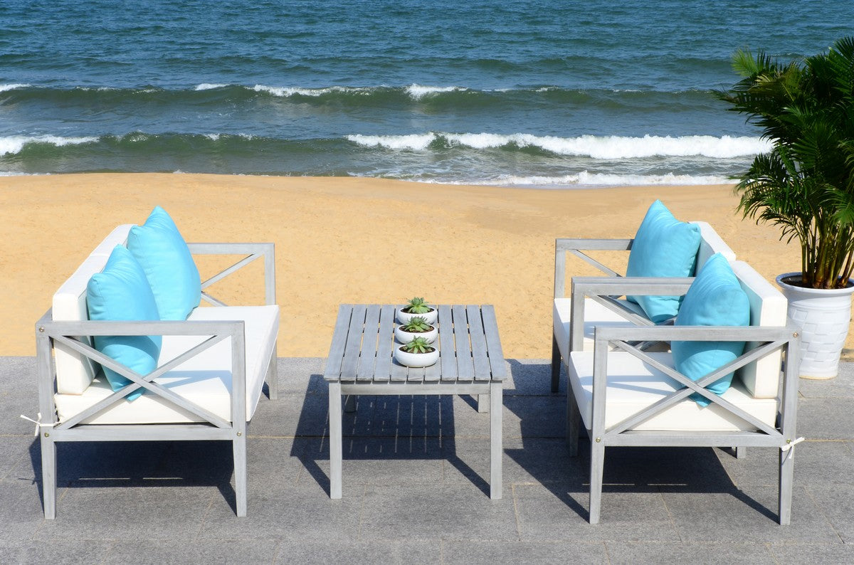 Nunzio 4 Piece Outdoor Living Set with Accent Pillows