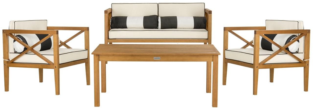 Nunzio 4 Piece Outdoor Living Set with Accent Pillows