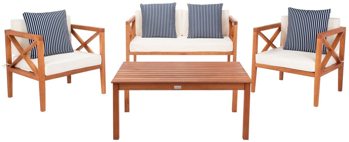 Nunzio 4 Piece Outdoor Living Set with Accent Pillows