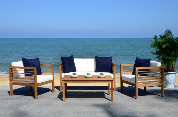 Alda 4 Piece Outdoor Furniture Set with Accent Pillows