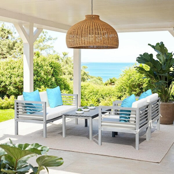Alda 4 Piece Outdoor Furniture Set with Accent Pillows