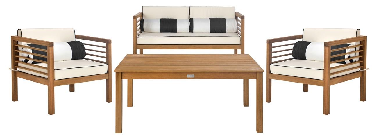 Alda 4 Piece Outdoor Furniture Set with Accent Pillows