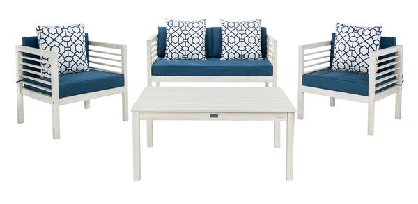 Alda 4 Piece Outdoor Furniture Set with Accent Pillows