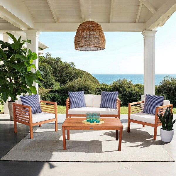 Alda 4 Piece Outdoor Furniture Set with Accent Pillows