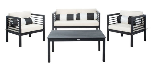 Alda 4 Piece Outdoor Furniture Set with Accent Pillows
