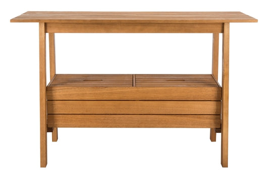 Bertie Outdoor Eucalyptus Wood Tea Trolley – Portable Entertaining Cart