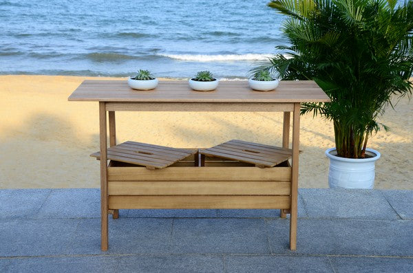 Bertie Outdoor Eucalyptus Wood Tea Trolley – Portable Entertaining Cart