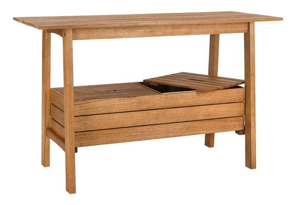 Bertie Outdoor Eucalyptus Wood Tea Trolley – Portable Entertaining Cart