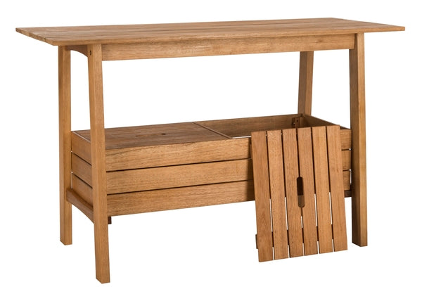 Bertie Outdoor Eucalyptus Wood Tea Trolley – Portable Entertaining Cart