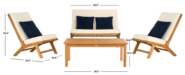 Chaston 4 Piece Outdoor Living Set with Accent Pillows