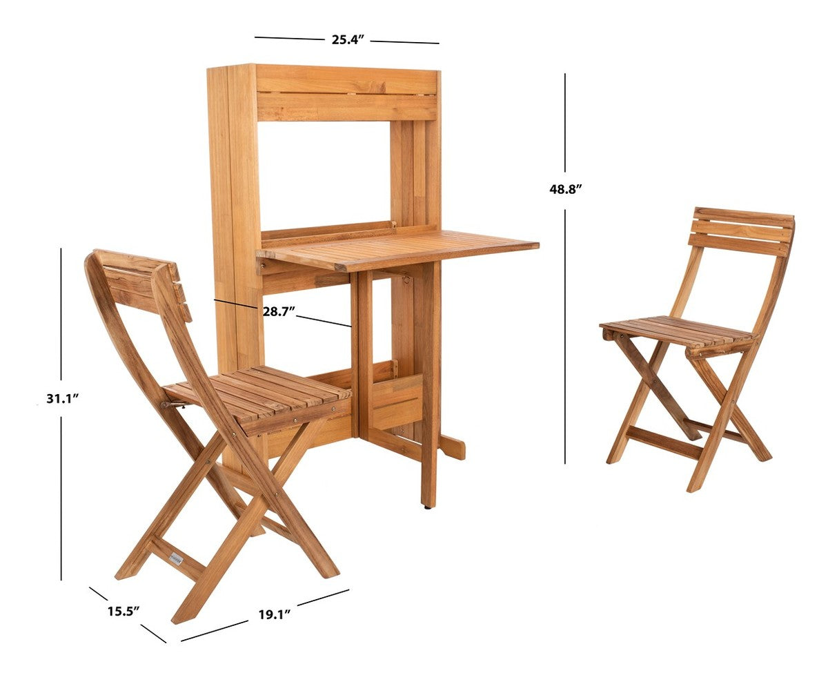 Barley 3-Piece Foldable Outdoor Bistro Set