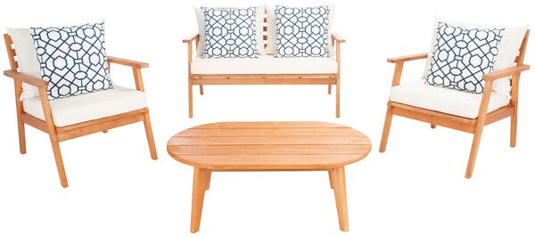 Deacon 4 Piece Outdoor Living Set with Cushions and Accent Pillows