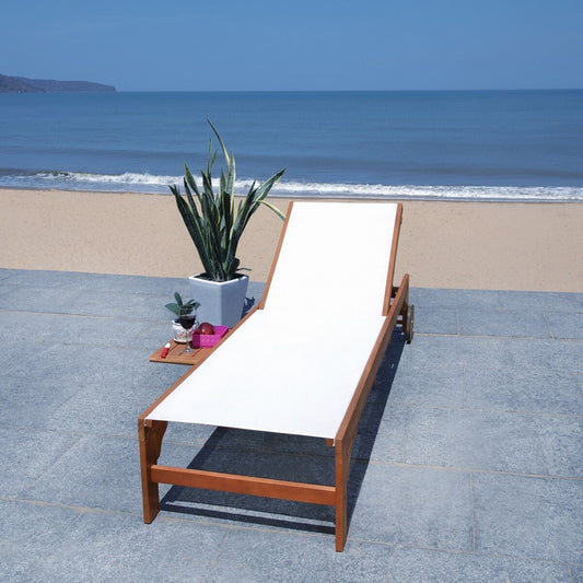 Ralden Sunlounger – Eucalyptus Wood Outdoor Lounger with All-Weather Cushion