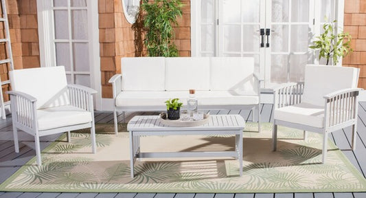 Finnick 4-Piece Acacia Wood Outdoor Living Set with Coffee Table