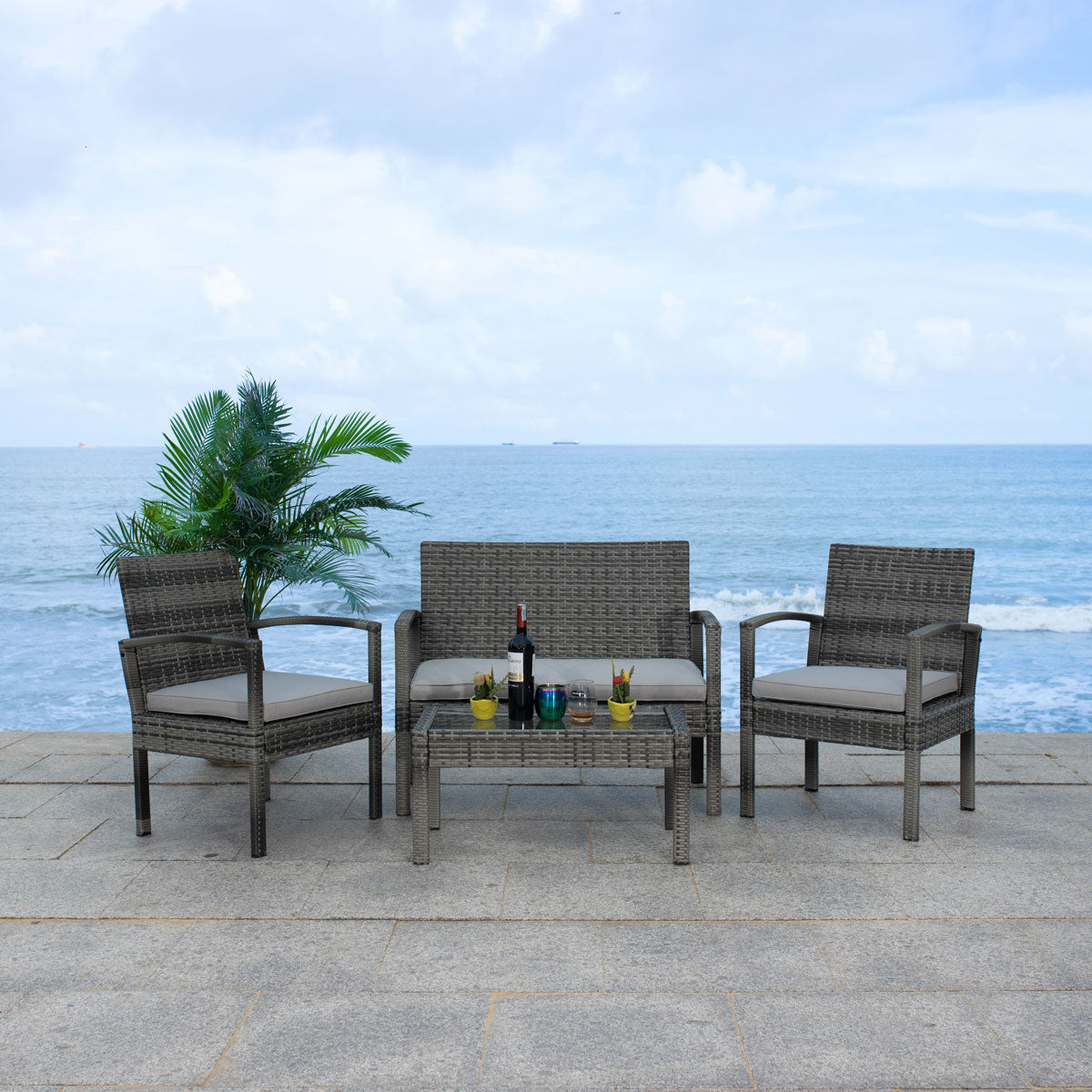 Bassey 4 Piece Outdoor Living Set
