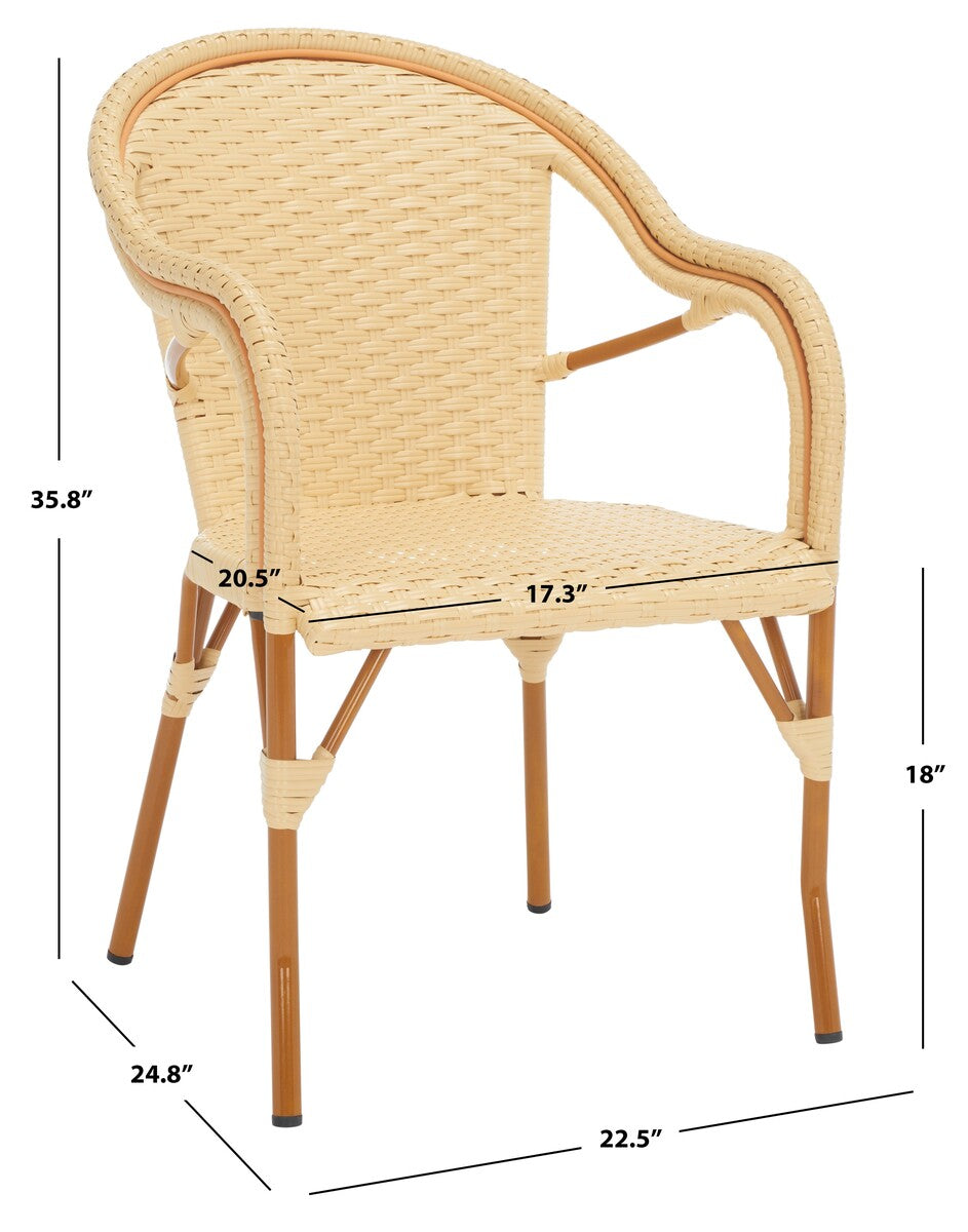California Armchair – Faux Wicker & Aluminum Outdoor Bistro Chair