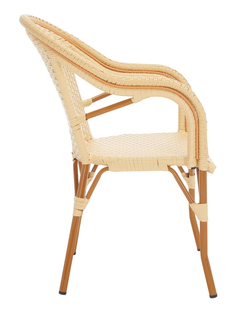 California Armchair – Faux Wicker & Aluminum Outdoor Bistro Chair