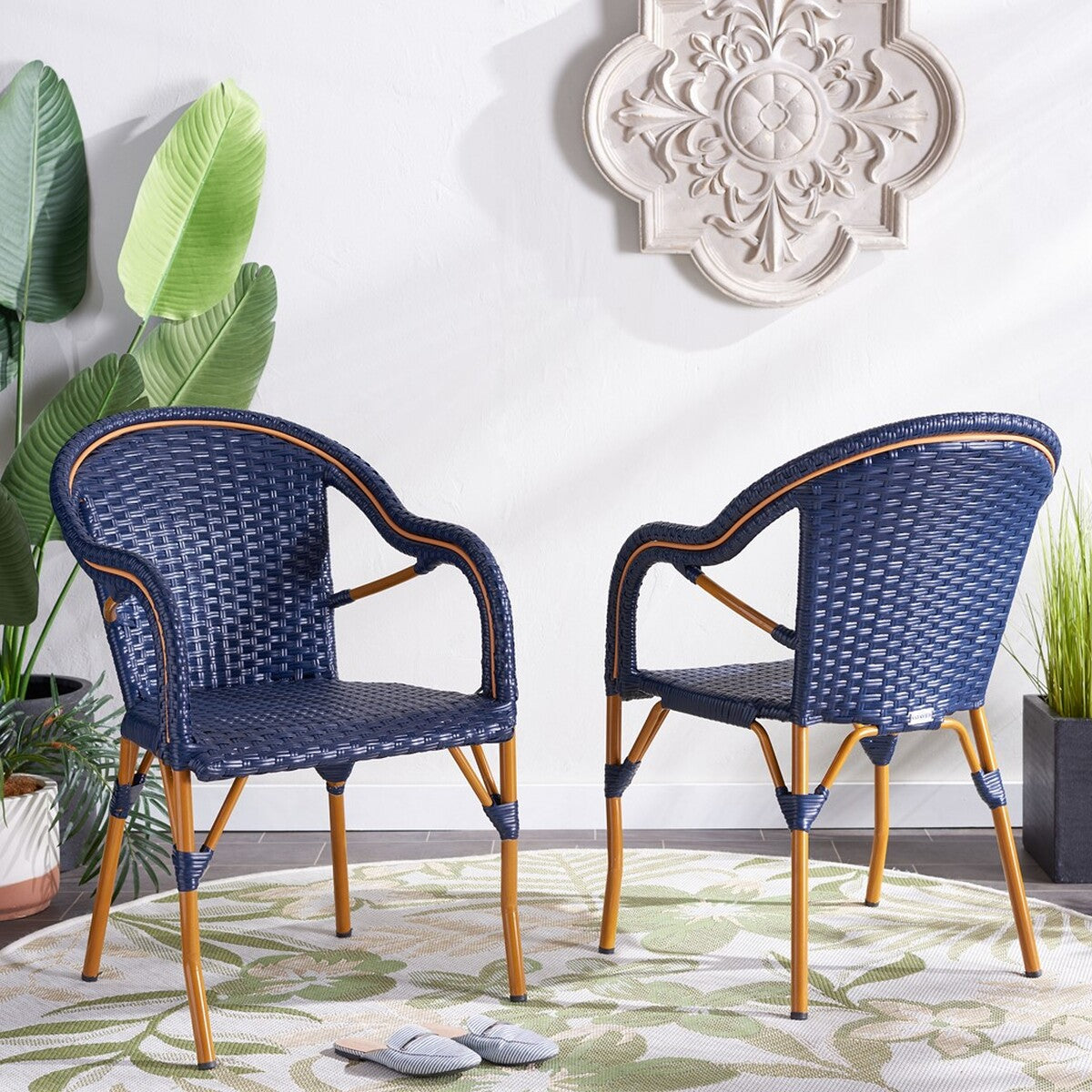 California Armchair – Faux Wicker & Aluminum Outdoor Bistro Chair