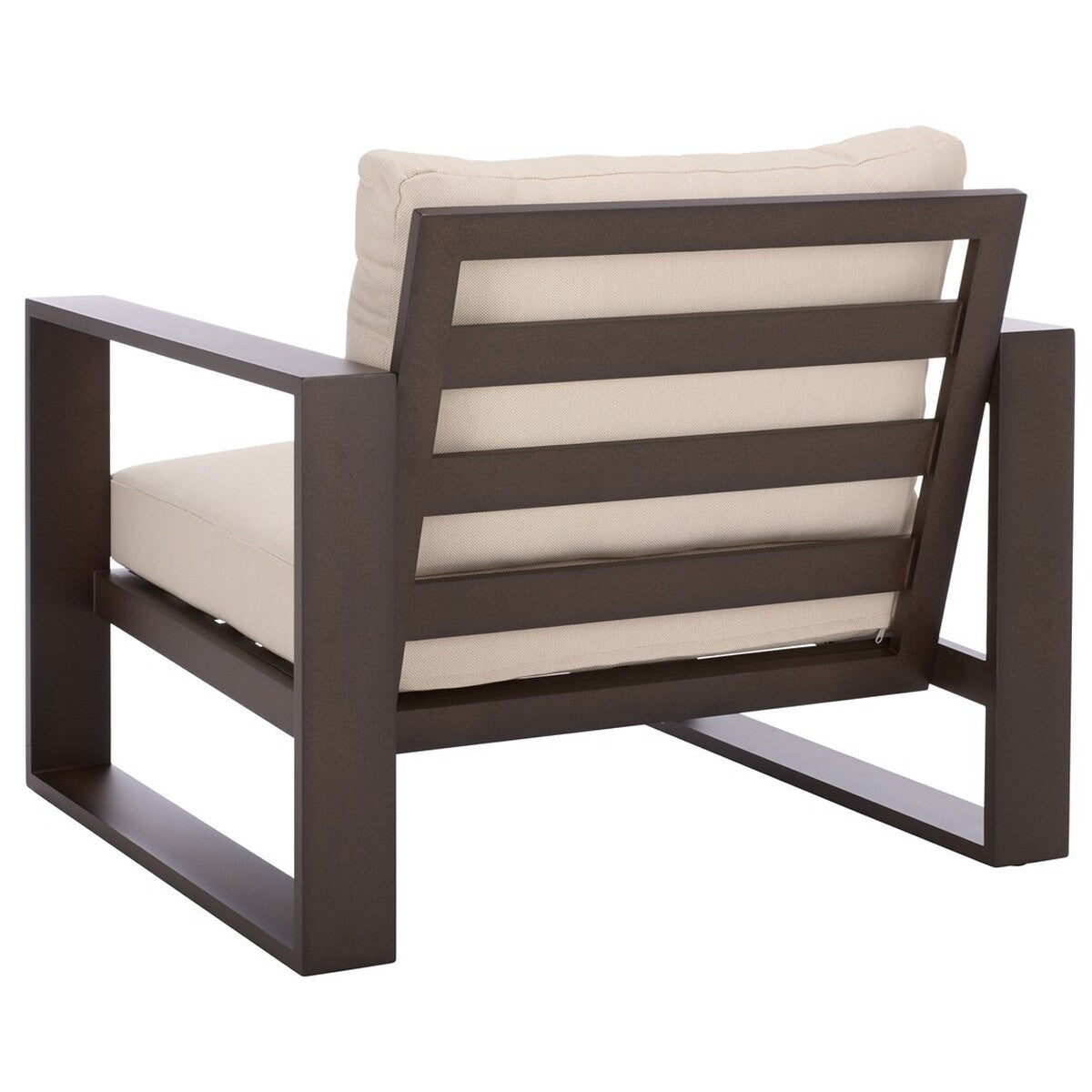 Fash Aluminum Outdoor Armchair Set of 2 – Modern Black & Taupe Patio Chairs