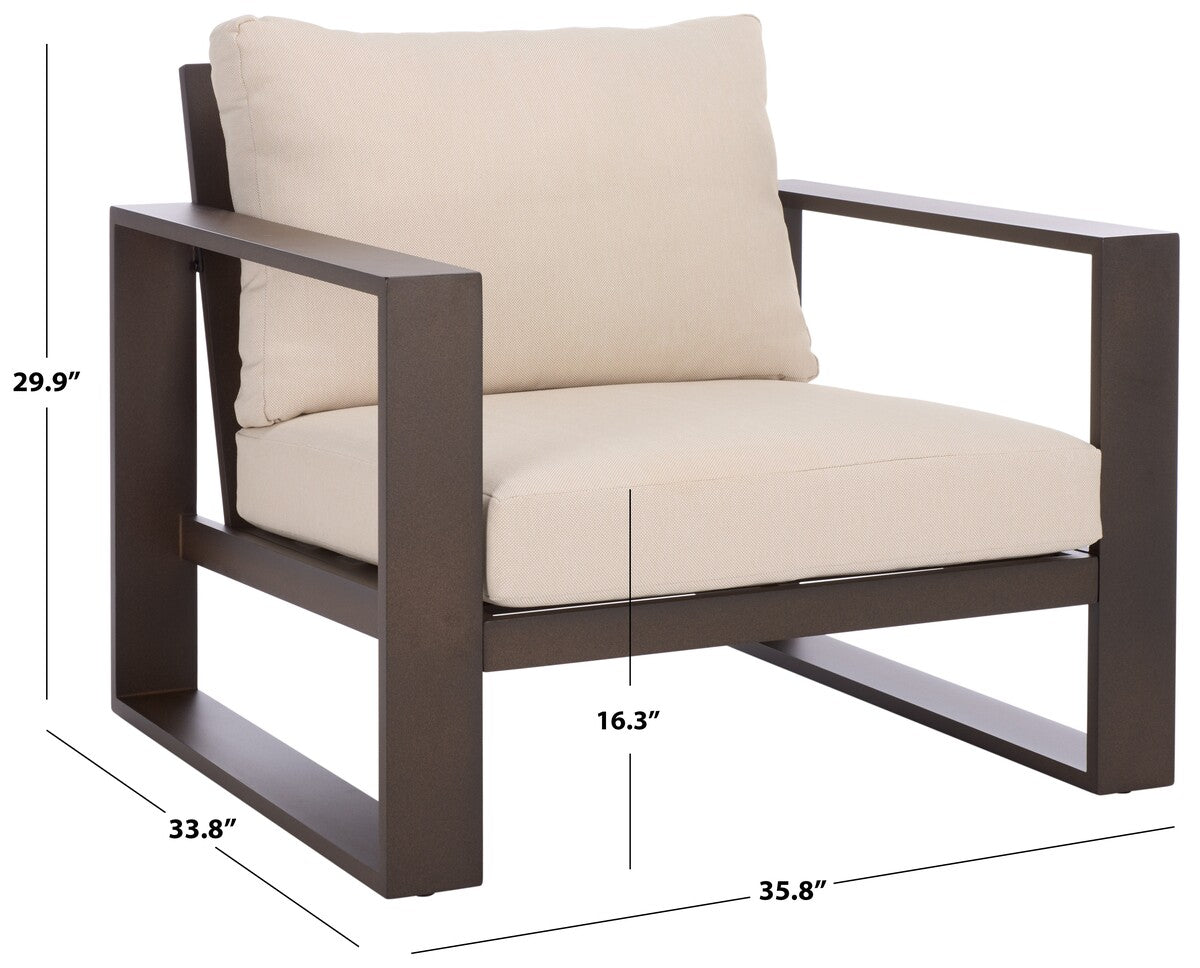 Fash Aluminum Outdoor Armchair Set of 2 – Modern Black & Taupe Patio Chairs