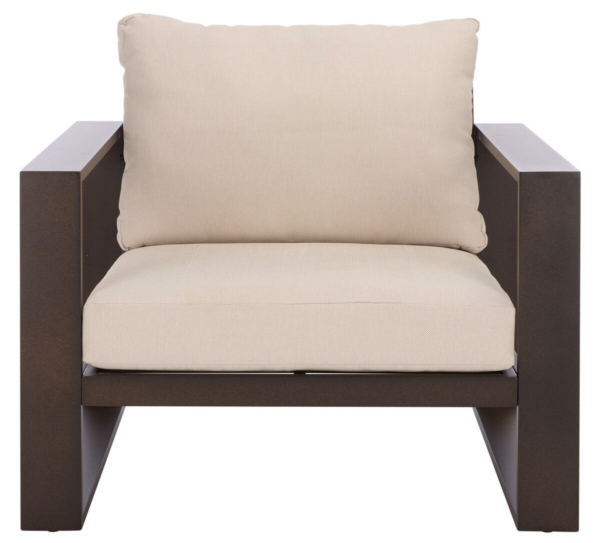 Fash Aluminum Outdoor Armchair Set of 2 – Modern Black & Taupe Patio Chairs