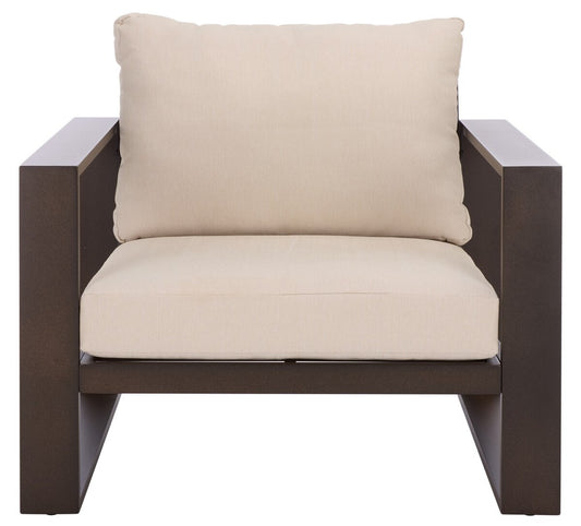 Fash Aluminum Outdoor Armchair Set of 2 – Modern Black & Taupe Patio Chairs