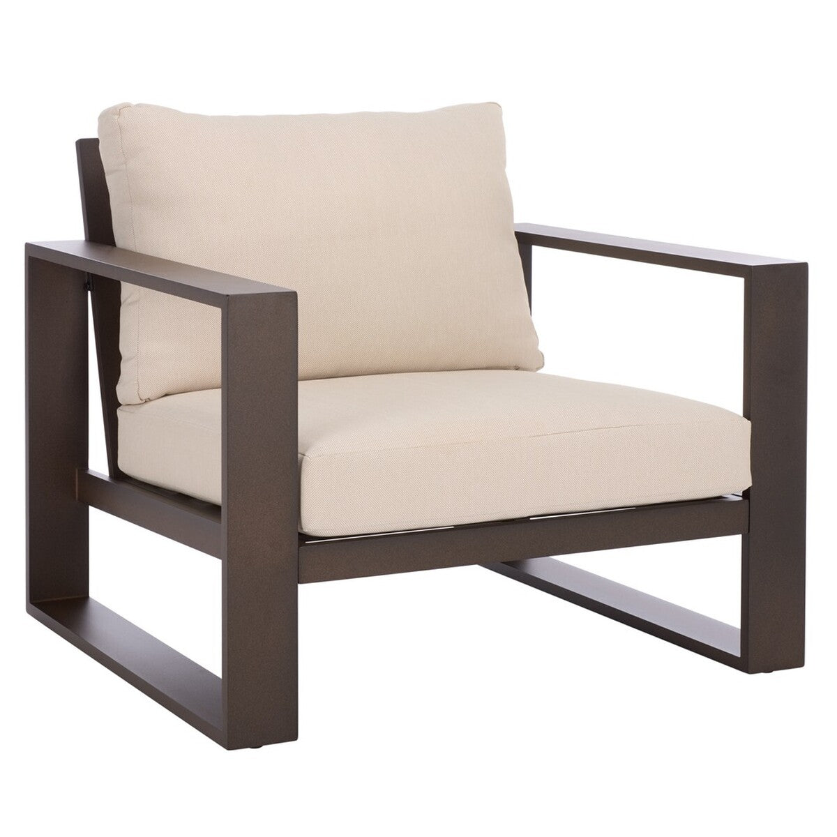 Fash Aluminum Outdoor Armchair Set of 2 – Modern Black & Taupe Patio Chairs