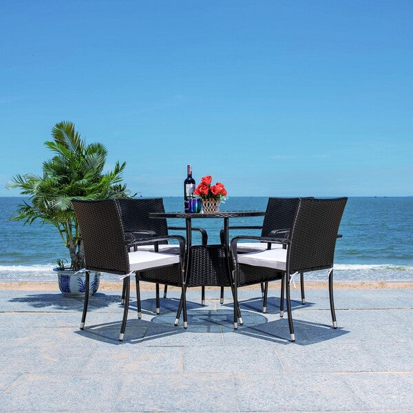 Laina 3-Piece Bistro Set with Wicker Chairs and Round Dining Table