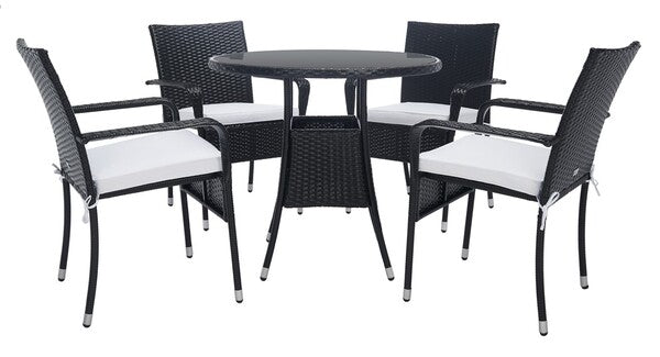 Laina 3-Piece Bistro Set with Wicker Chairs and Round Dining Table