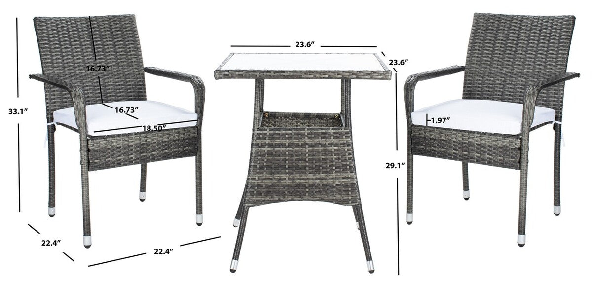 Laban 3 Piece Bistro Set – Contemporary Comfort for Al Fresco Dining